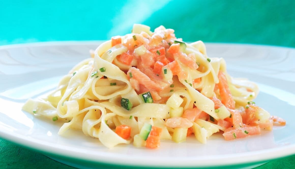Nido di tagliatelle al Salmone Norvegese