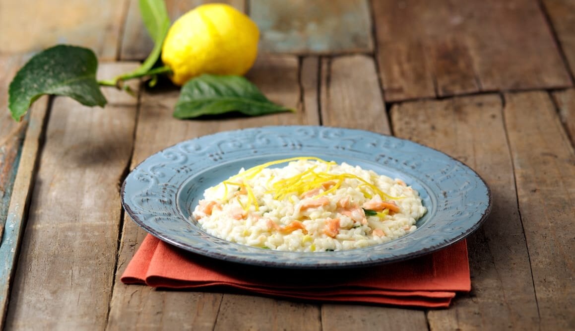 Risotto al limone con ricotta di bufala e Salmone Norvegese