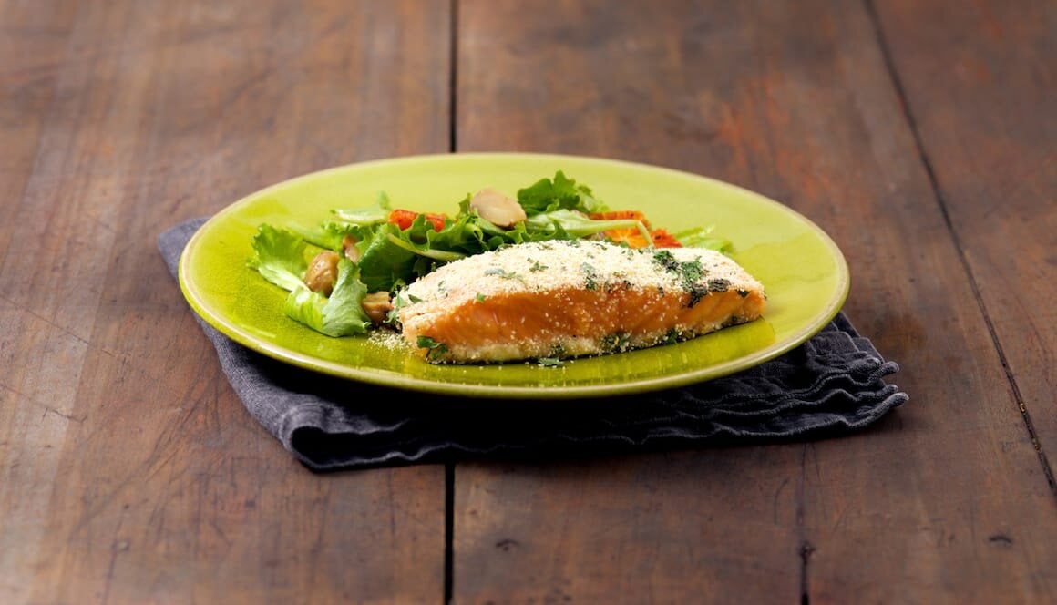 Filetto di Salmone Norvegese al forno con insalata di arance e castagne