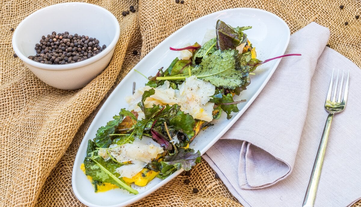 Frittata con erbette e Stoccafisso Norvegese