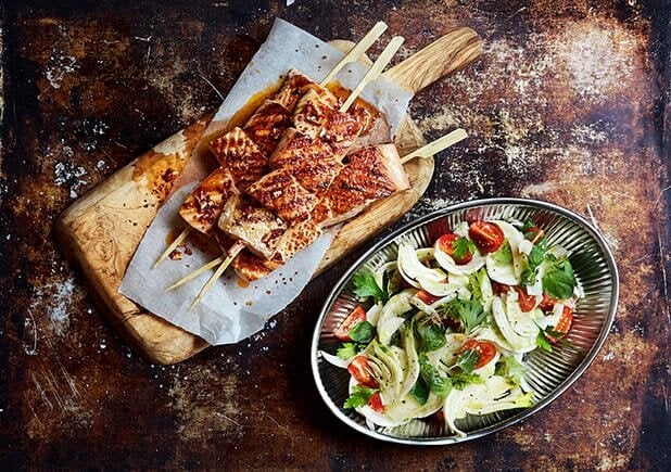 Spiedini di Salmone Norvegese alla griglia