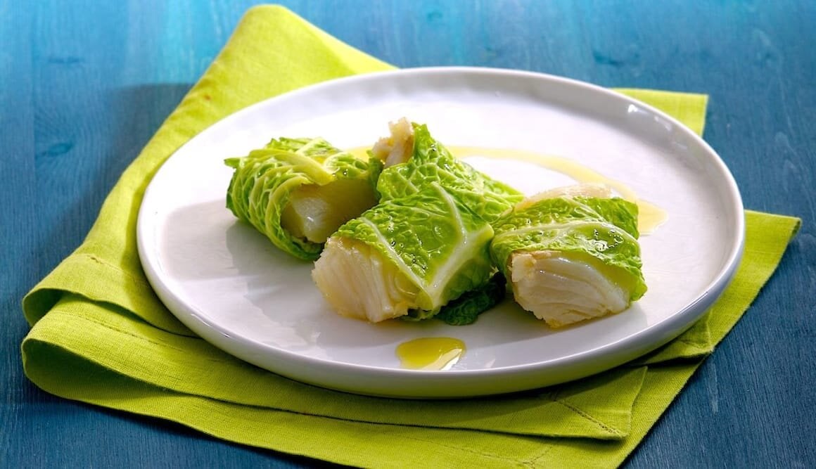 Bocconi di Stoccafisso di Norvegia incavolati al forno