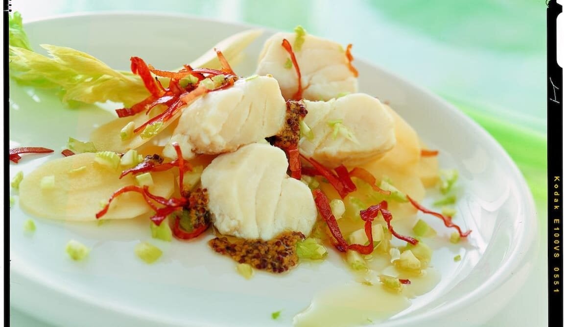 Insalata tiepida di Baccalà di Norvegia con patate, sedano e speck