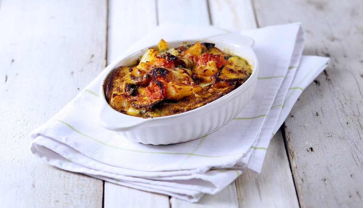 Parmigiana di zucchine e Stoccafisso di Norvegia