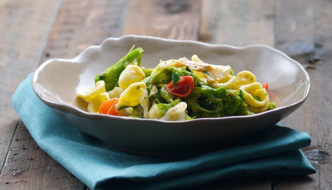 Orecchiette con Baccalà di Norvegia, cime di rapa e peperoncino