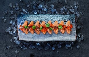 Sashimi con salmone norvegese