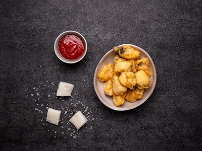 Baccalà norvegese fritto, in pastella di farina di riso