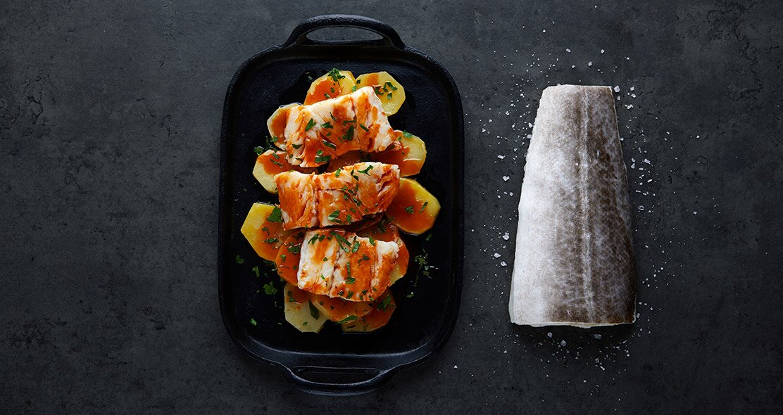 Baccalà norvegese con patate e paprika