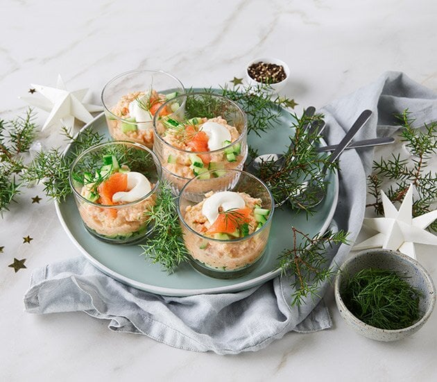 Mousse di salmone norvegese affumicato e cetriolo