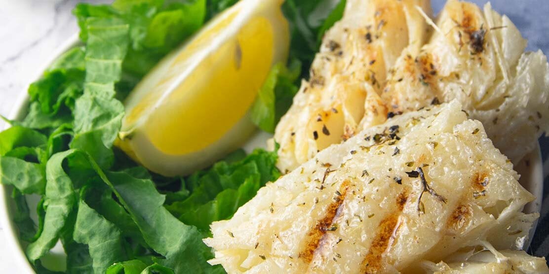 Stoccafisso norvegese grigliato con marinatura al limone e origano