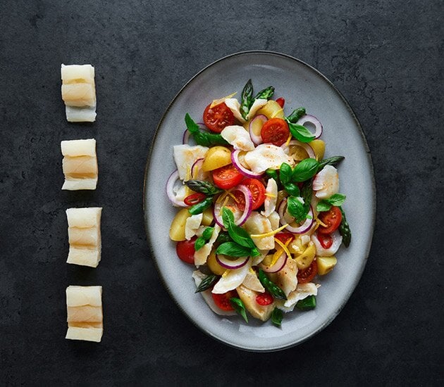 Insalata di Stoccafisso Norvegese, asparagi e limone